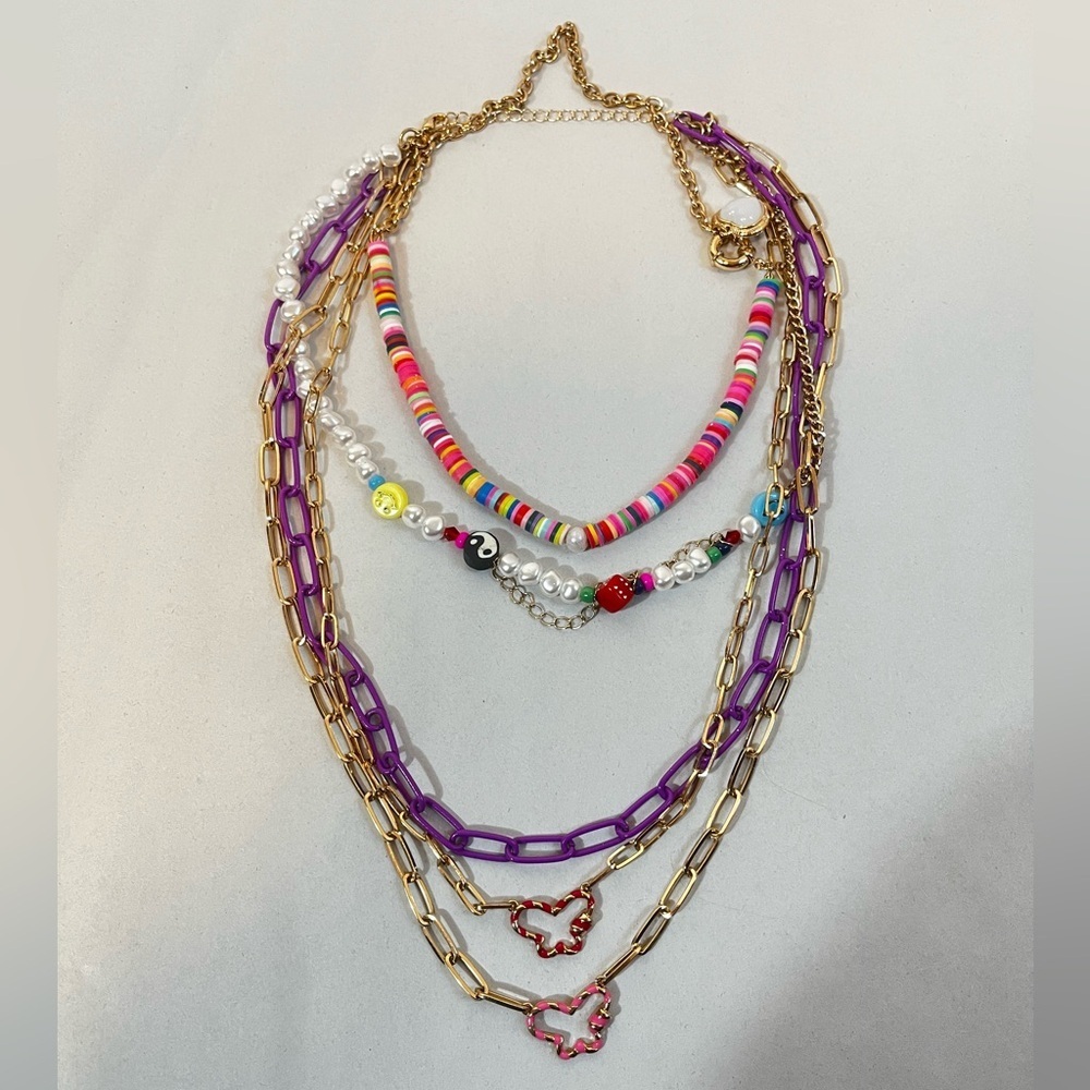 8 Other Reasons Revolve 90’s Y2K Maximalism Layer Girly Stacked Necklaces - Picture 1 of 5